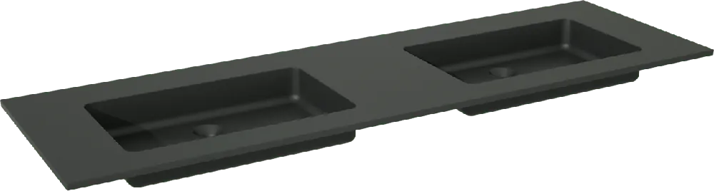 Storke Scuro double vasque quartz mat 170 x 52 cm