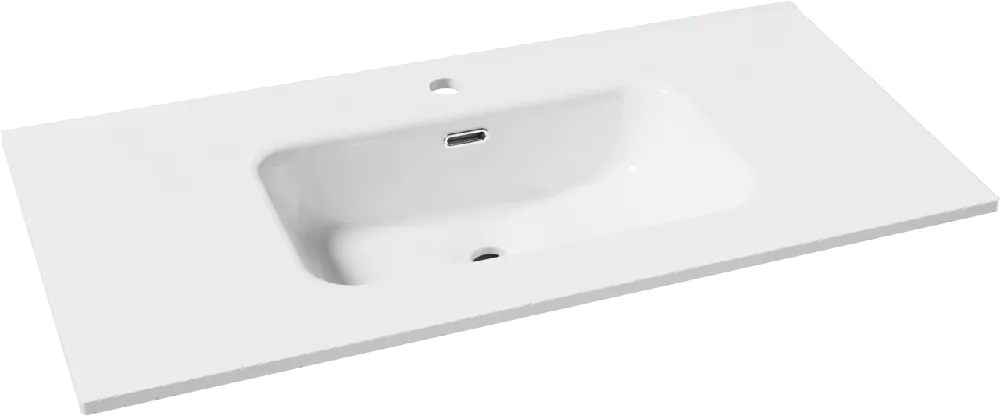 Linie Baro plan simple porcelaine Blanc Brillant 90 x 46 cm
