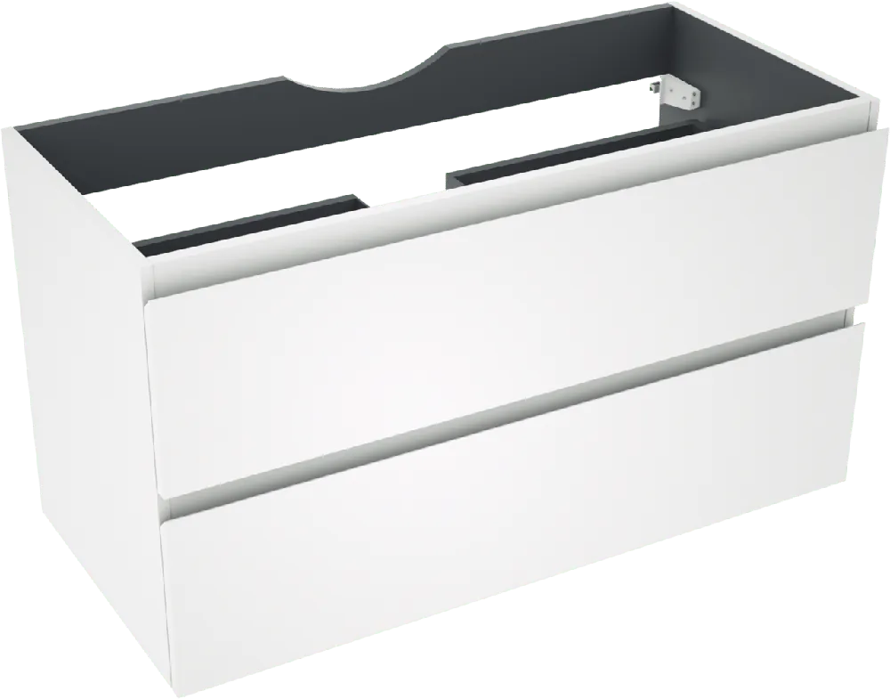 Linie Lado meuble sous-vasque suspendu 100 x 46 cm blanc mat 2 tiroirs