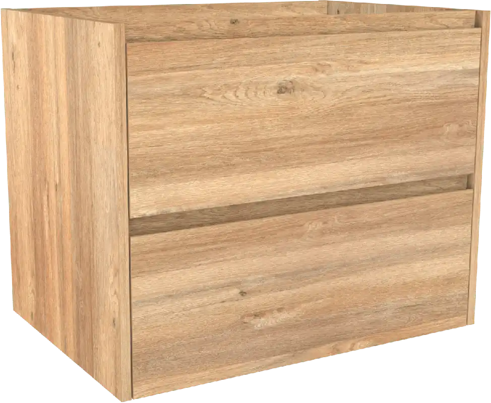 Storke Seda meuble sous-vasque suspendu 75 x 52 cm chêne brut 2 tiroirs