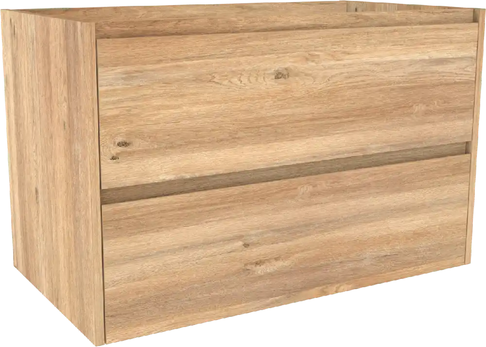 Storke Seda meuble sous-vasque suspendu 95 x 52 cm chêne brut 2 tiroirs