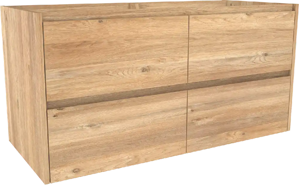 Storke Seda meuble sous-vasque suspendu 120 x 52 cm chêne brut 4 tiroirs