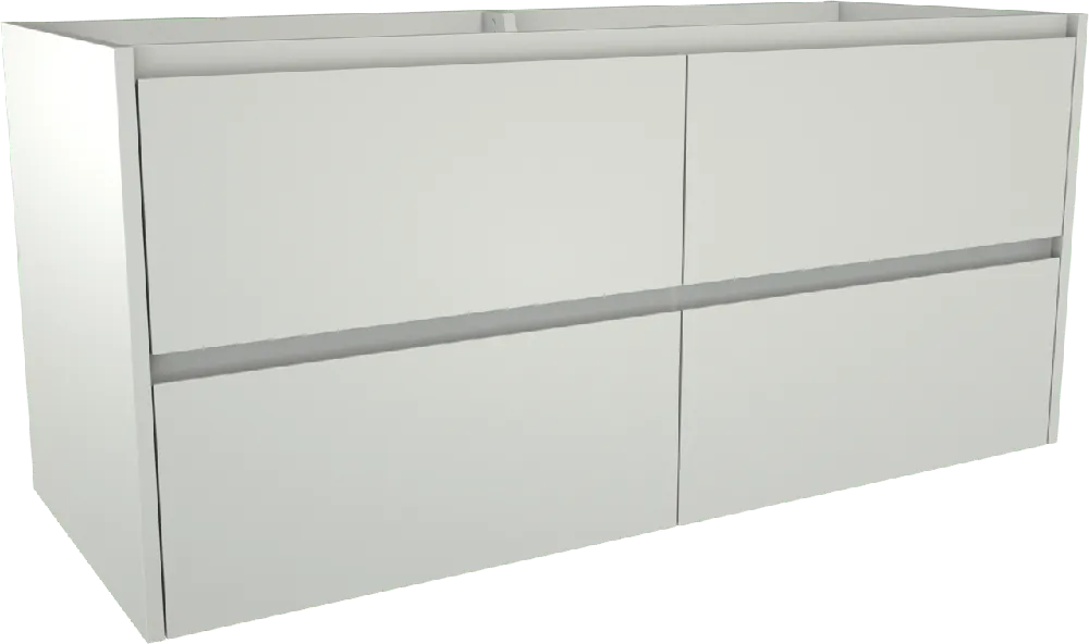 Storke Seda meuble sous-vasque suspendu 130 x 52 cm blanc mat 4 tiroirs