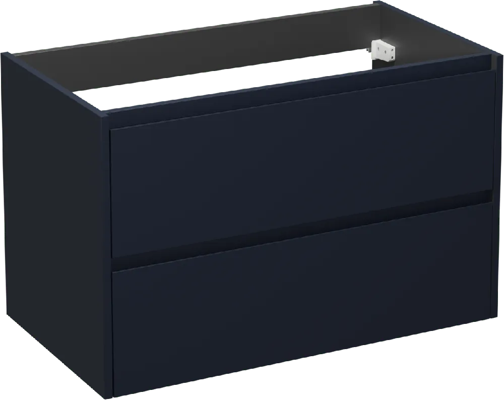 Storke Seda meuble sous-vasque suspendu 95 x 52 cm bleu nuit 2 tiroirs