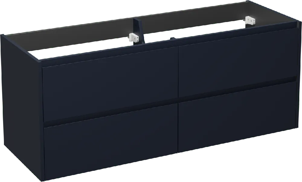Storke Seda meuble sous-vasque suspendu 150 x 52 cm bleu nuit 4 tiroirs