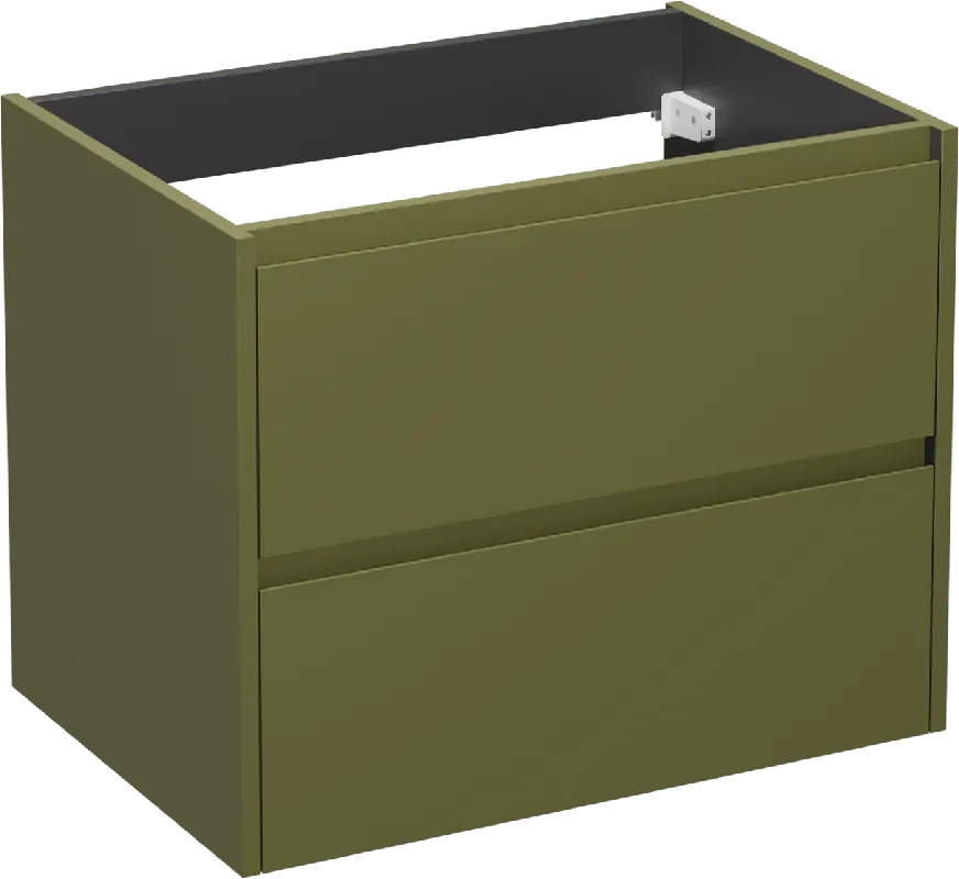 Storke Seda meuble sous-vasque suspendu 75 x 52 cm vert olive 2 tiroirs