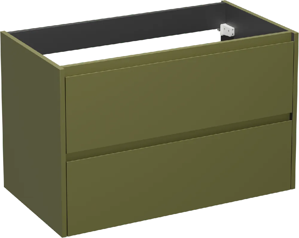 Storke Seda meuble sous-vasque suspendu 95 x 52 cm vert olive 2 tiroirs