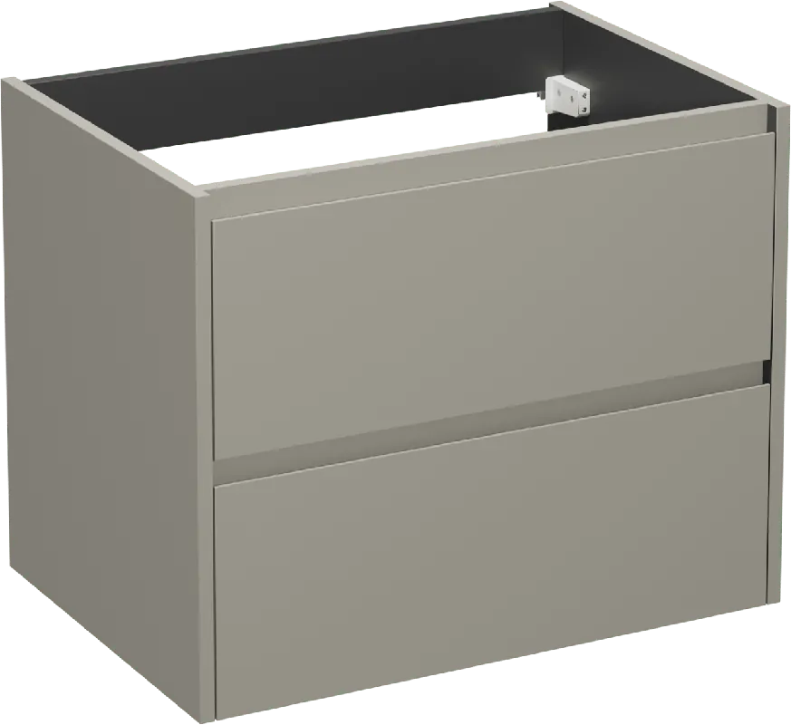 Storke Seda meuble sous-vasque suspendu 75 x 52 cm soie grise 2 tiroirs