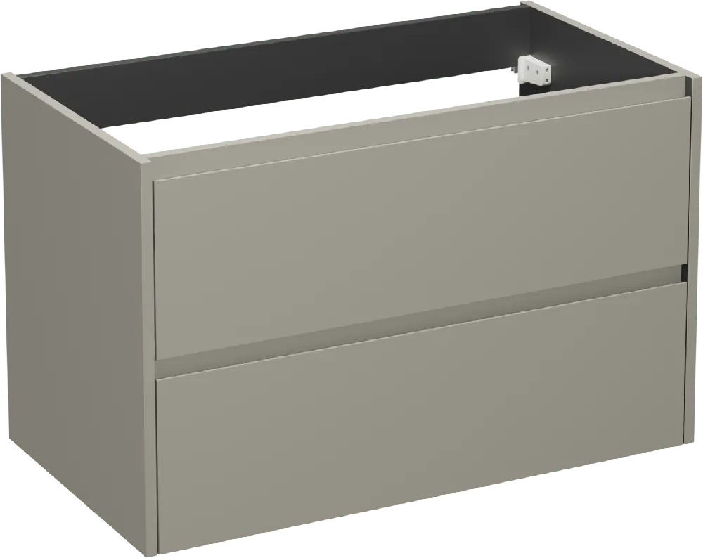 Storke Seda meuble sous-vasque suspendu 95 x 52 cm soie grise 2 tiroirs