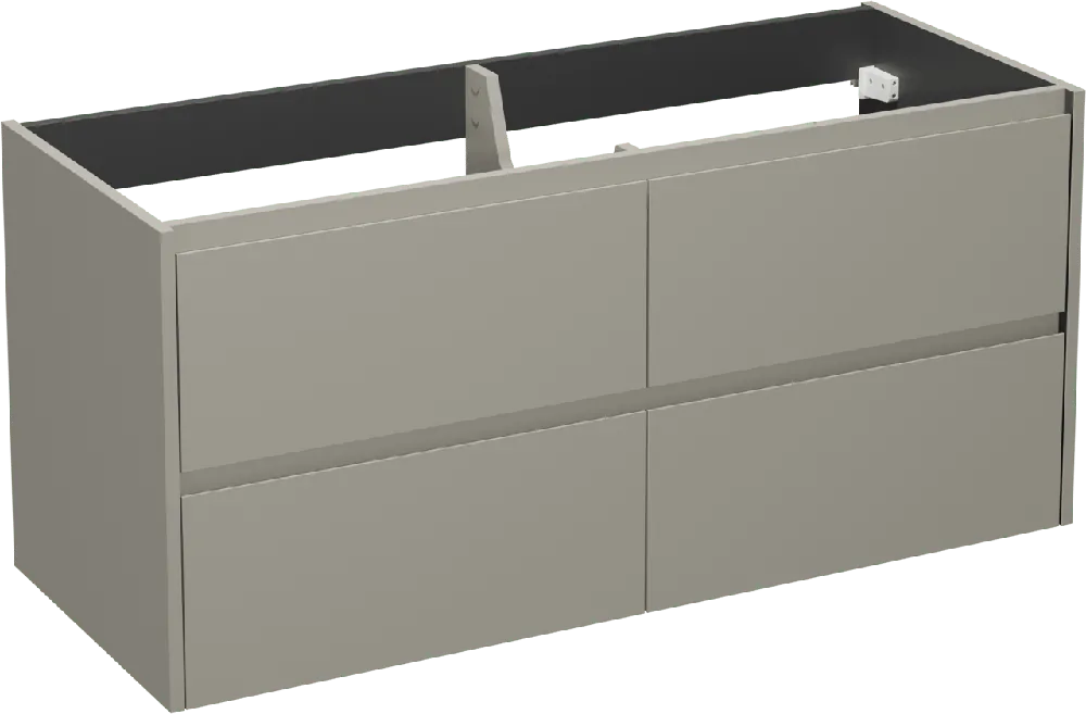 Storke Seda meuble sous-vasque suspendu 130 x 52 cm soie grise 4 tiroirs