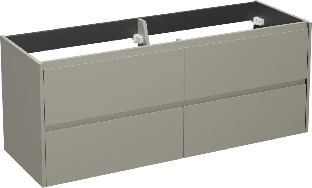 Storke Seda meuble sous-vasque suspendu 150 x 52 cm soie grise 4 tiroirs