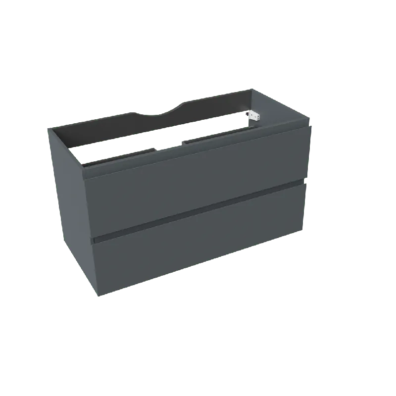 Linie Lado meuble sous-vasque suspendu 100 x 46 cm bleu anthracite 2 tiroirs