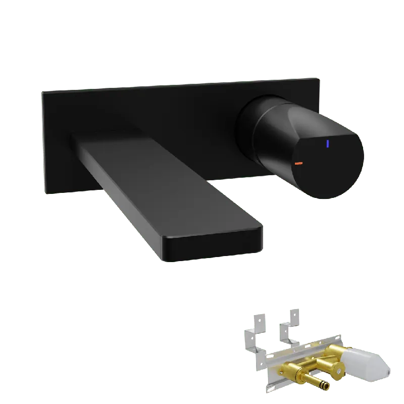 Blaufoss Eris EcoStart robinet de lavabo encastré Noir Mat incl élément intégré