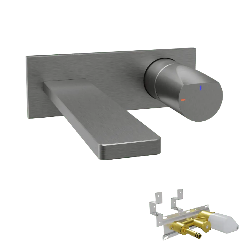 Blaufoss Eris EcoStart robinet de lavabo encastré Brushed Gunmetal incl élément intégré