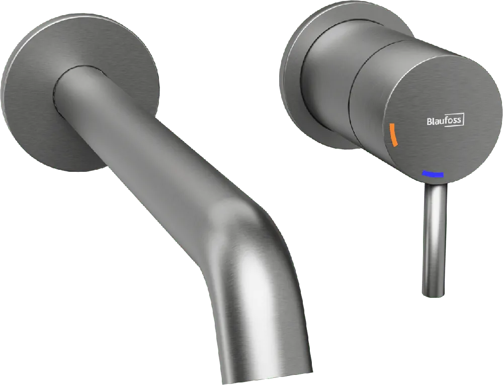 Blaufoss Round 2.0 EcoStart robinet de lavabo encastré Brushed GunMetal incl élément intégré