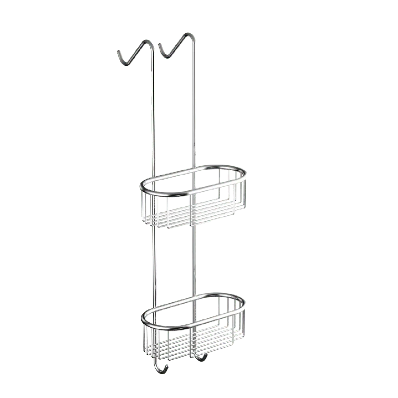 Blaufoss Kiley porte-savon double avec crochets pour paroi de douche chrome