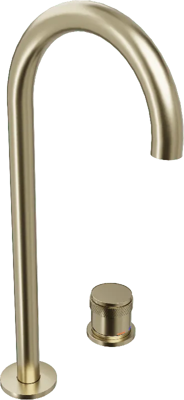 Blaufoss Pavilion Curve robinet de lavabo surélevé Brushed Champagne Gold