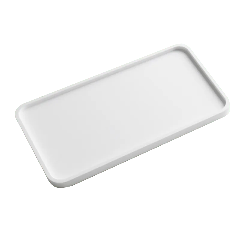 Balmani Testa plateau à cosmétiques blanc Solid Surface 25 x 14 cm