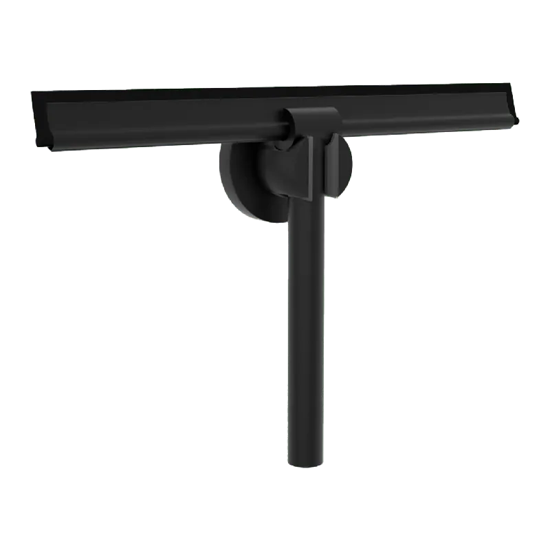 Blaufoss raclette de douche noir mat avec système de suspension pour fixation murale