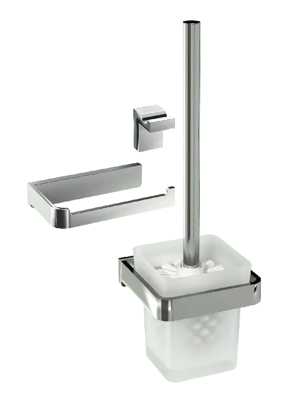 Blaufoss Patio set d‘accessoires de toilette chrome