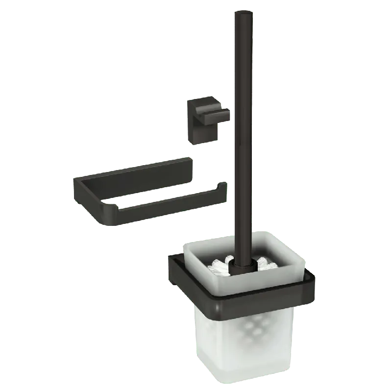 Blaufoss Patio set d‘accessoires de toilette noir mat
