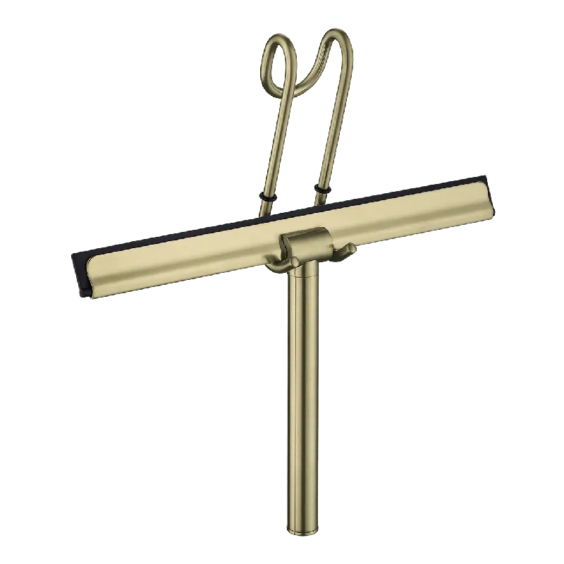 Blaufoss raclette de douche Brushed Champagne Gold avec système de suspension sur paroi de douche
