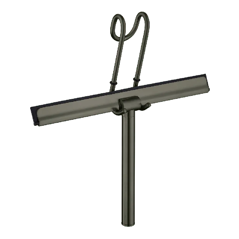 Blaufoss raclette de douche Brushed GunMetal avec système de suspension sur paroi de douche