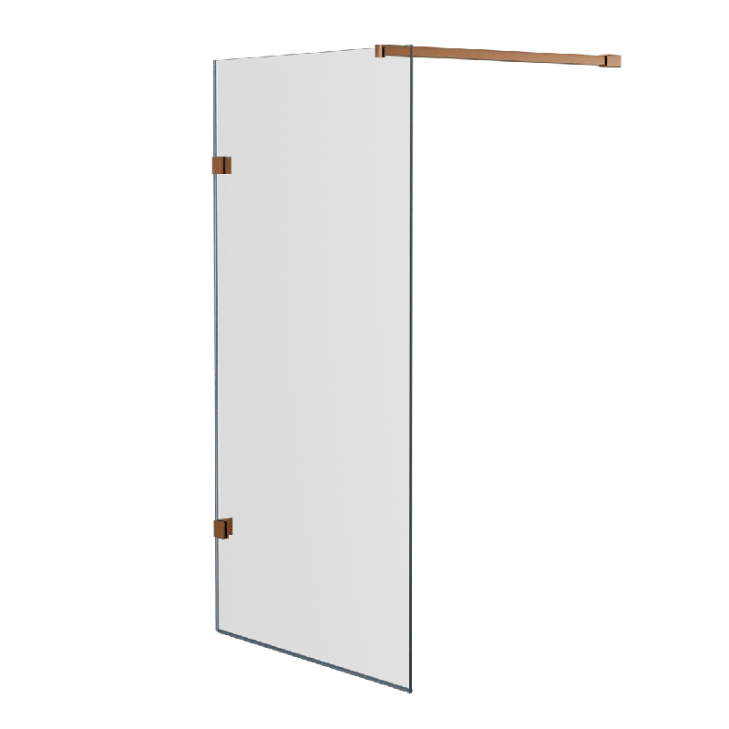 Luca Varess Solid pare-baignoire 80 cm verre transparent profil Rosegold brossé