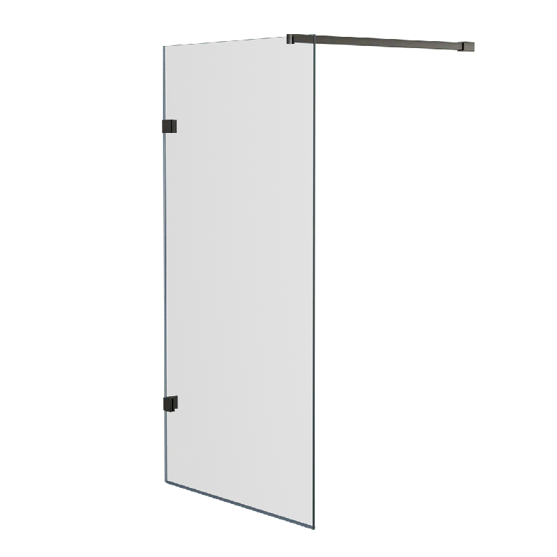 Luca Varess Solid pare-baignoire 80 cm verre transparent profil Gunmetal brossé