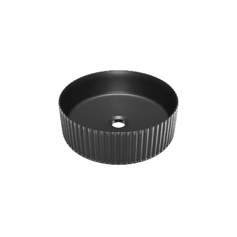Luca Varess Verona vasque à poser porcelaine Noir Mat rond Ø 36 cm