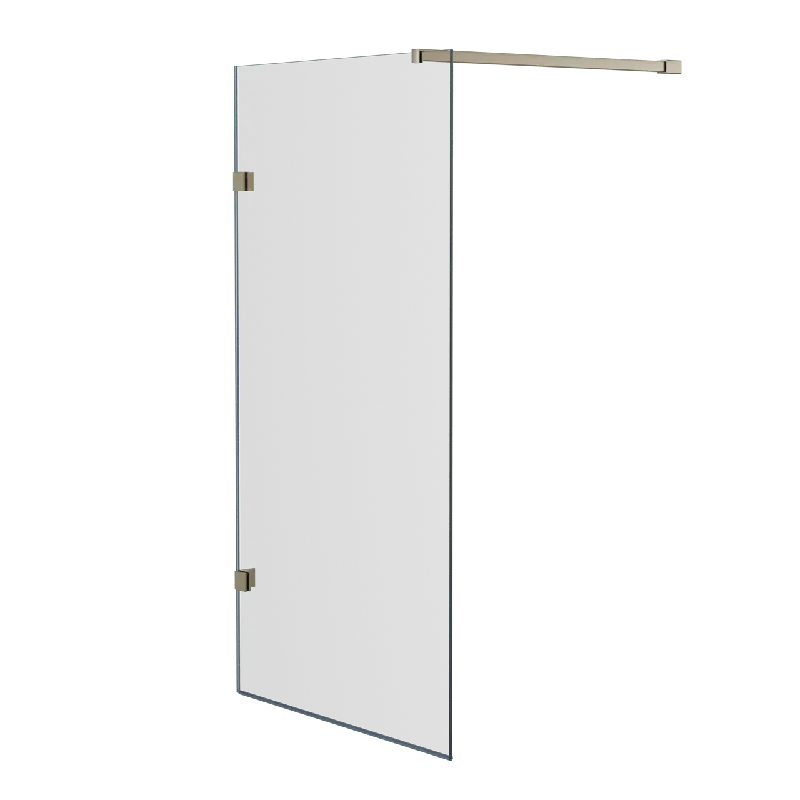 Luca Varess Solid pare-baignoire 95 cm verre transparent profil Champagne Gold brossé