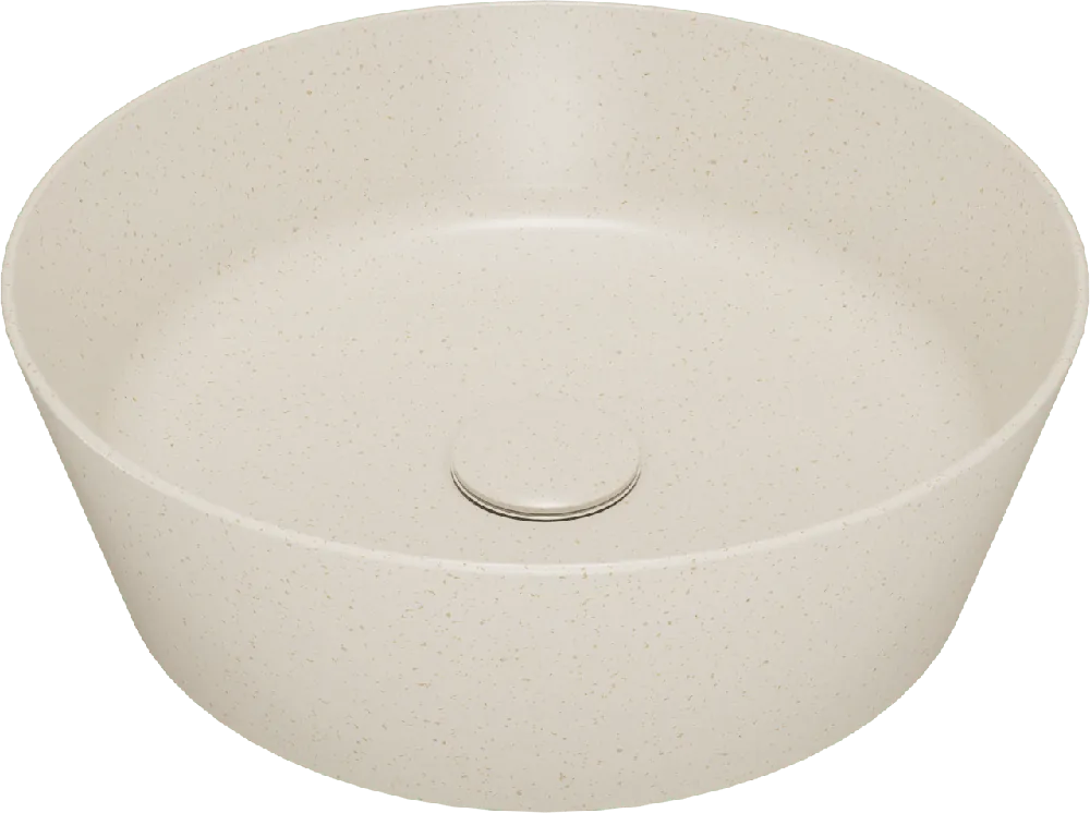 Storke Cona vasque à poser solid surface granita beige rond Ø 36 cm