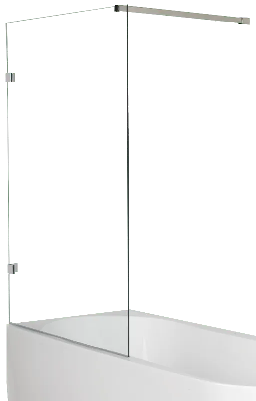 Luca Varess Solid pare-baignoire simple 80 cm verre clair profil chrome brillant
