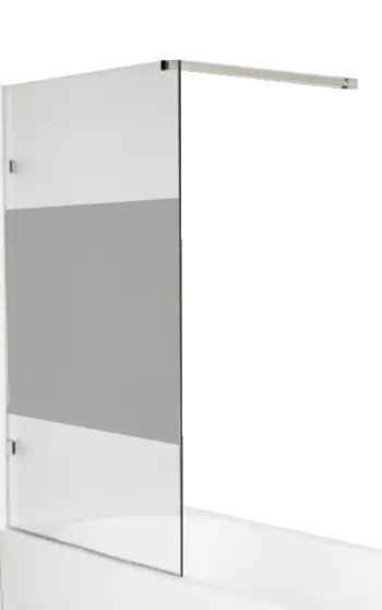Luca Varess Solid pare-baignoire simple 95 cm verre transparent avec bande mate profil chrome brillant