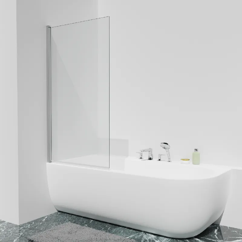 Luca Varess Kuresa pare-baignoire simple 85cm verre clair profil chrome brillant