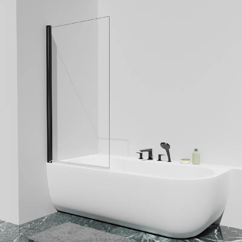 Luca Varess Kuresa pare-baignoire simple 85cm verre clair profil noir mat