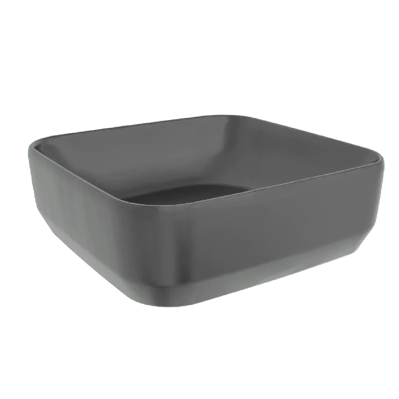 Luca Varess Messina vasque à poser porcelaine Noir Mat carré 36 x 36 cm