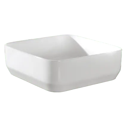 Luca Varess Messina vasque à poser porcelaine blanc brllant carré 36 x 36 cm
