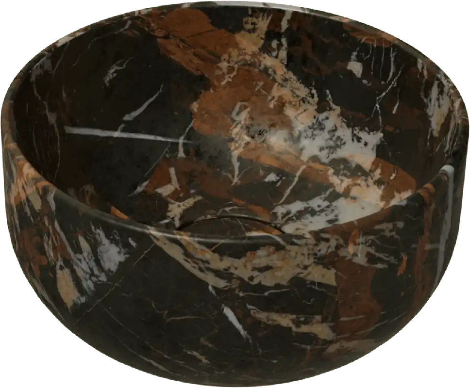 Balmani Bowl vasque à poser marbre Portoro Gold rond Ø 24 cm
