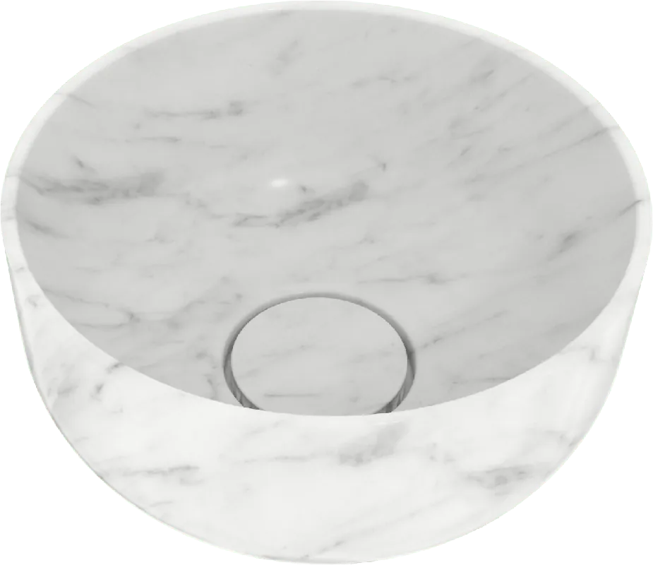 Balmani Bowl vasque à poser marbre carrare rond Ø 24 cm