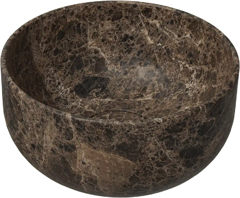 Balmani Bowl vasque à poser marbre Dark Emperador rond Ø 24 cm