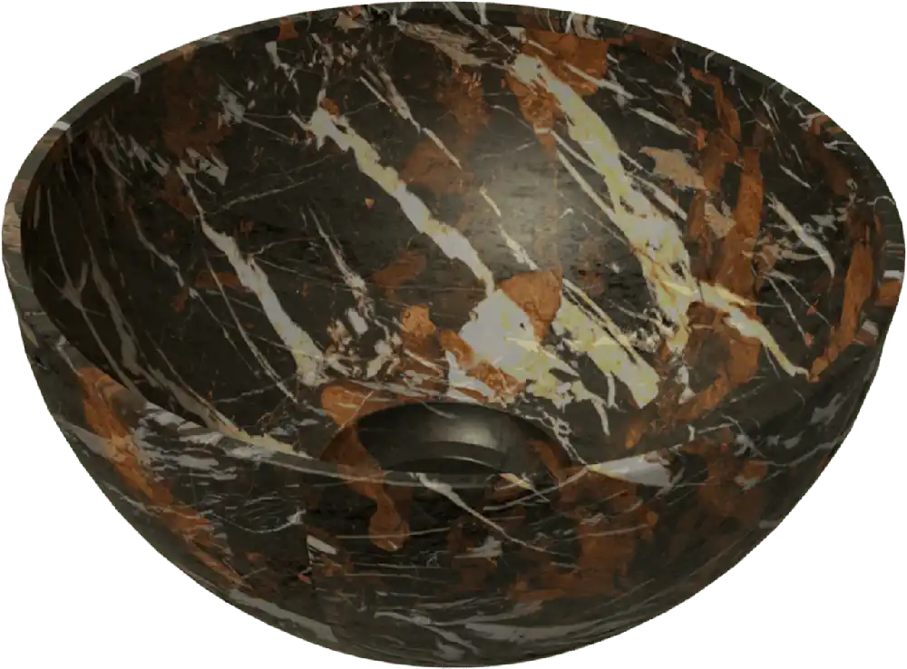 Balmani Bari XS vasque à poser marbre Portoro Gold rond Ø 22 cm