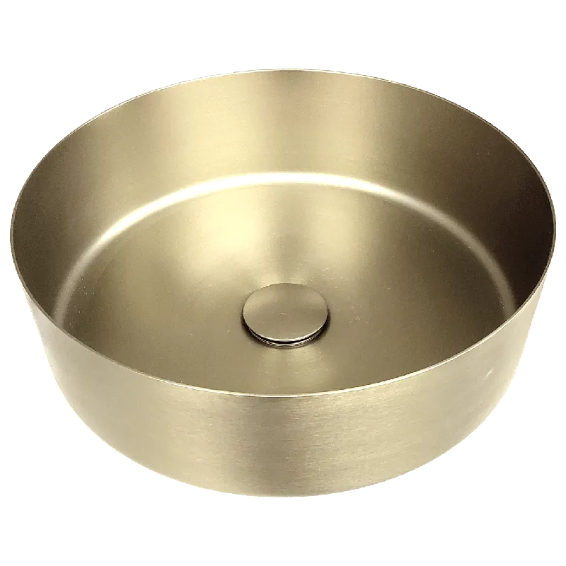 Balmani Accia vasque à poser acier inoxydable Brushed Champagne Gold rond Ø 36 cm