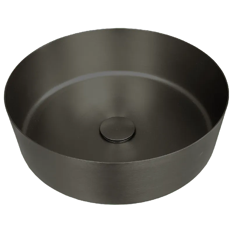 Balmani Accia vasque à poser acier inoxydable Brushed GunMetal rond Ø 36 cm