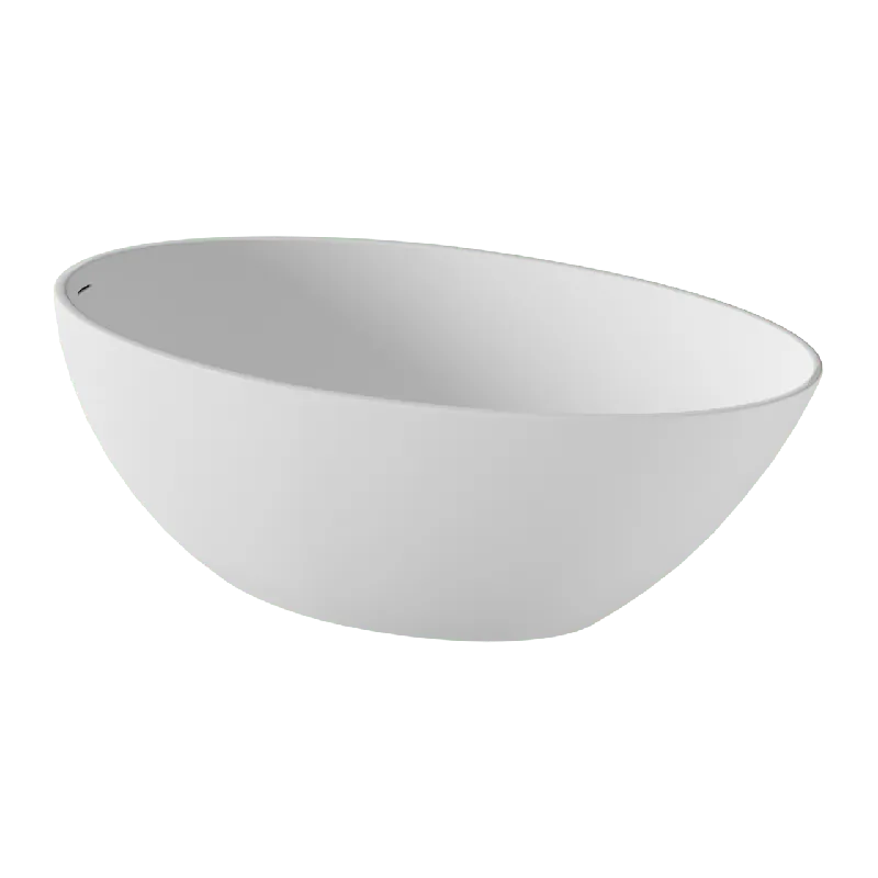 Balmani Fahro baignoire îlot ovale 160 x 85 cm Solid Surface blanc mat