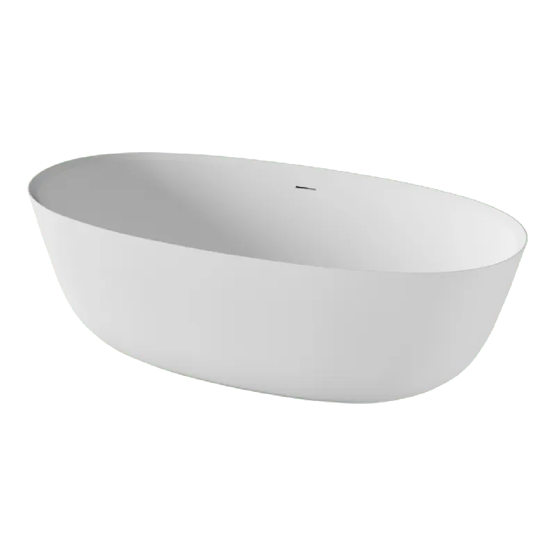 Balmani Largo baignoire îlot ovale 170 x 80 cm Solid Surface blanc mat