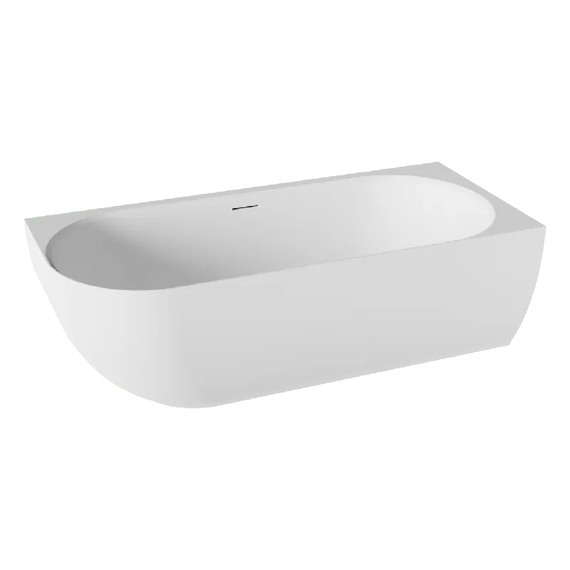 Balmani Forte baignoire d‘angle droite double 175 x 78 cm Solid Surface blanc mat