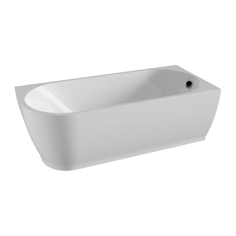 Linie Paulo baignoire d‘angle droite simple 170 x 75 cm acrylique Blanc Brillant
