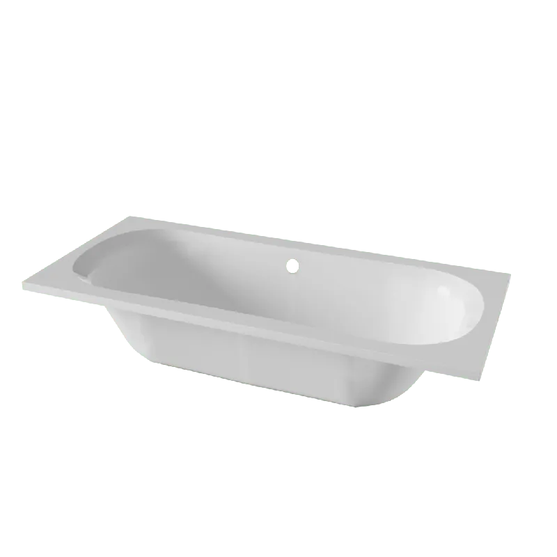 Linie Tessa baignoire encastrable double 180 x 80 cm acrylique Blanc Brillant