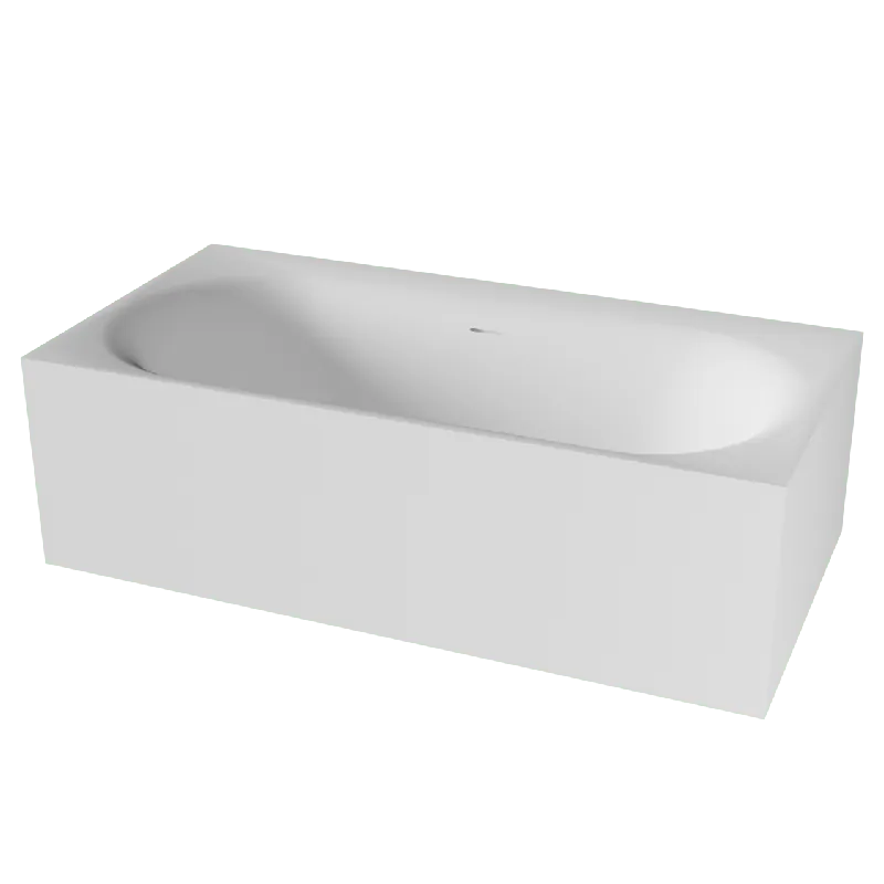 Balmani Rallanta Cresta baignoire îlot rectangulaire 180 x 90 cm Solid Surface blanc mat